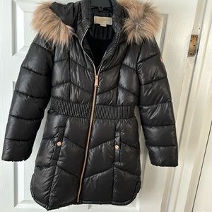 Girls Size 14 Michael KORS black puffer coat with hood